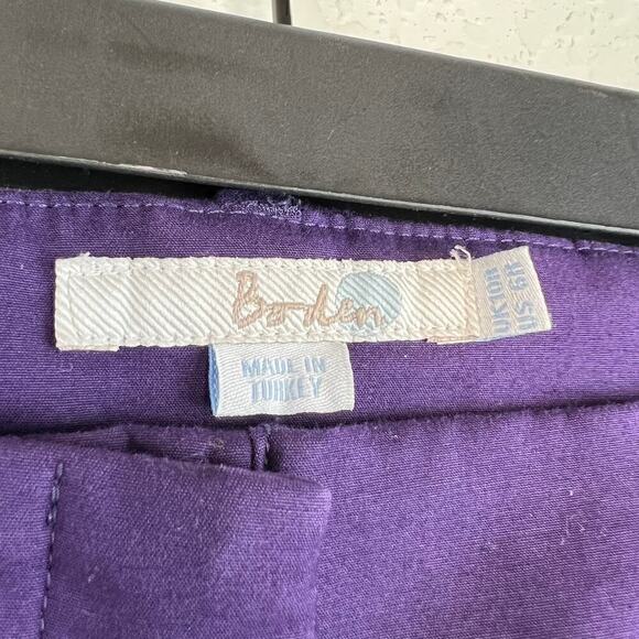 Boden Chelsea Turn Up Slim Straight Trousers in Deep Purple Size US 6R - Picture 6 of 9